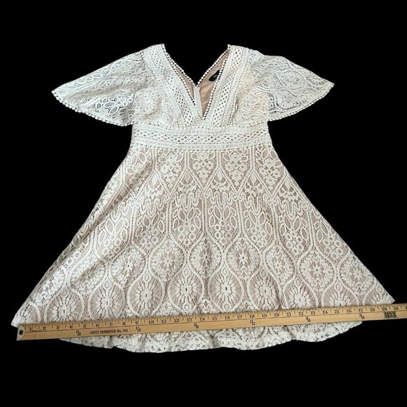 Lulus Love Swept White Lace Midi Skater Dress Size XL New - Picture 5 of 6